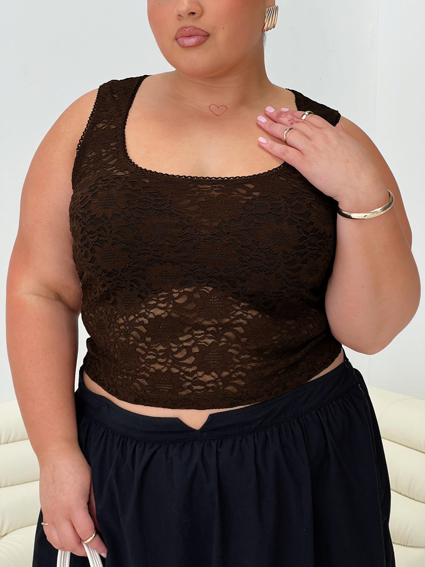 Bennington Lace Top Brown