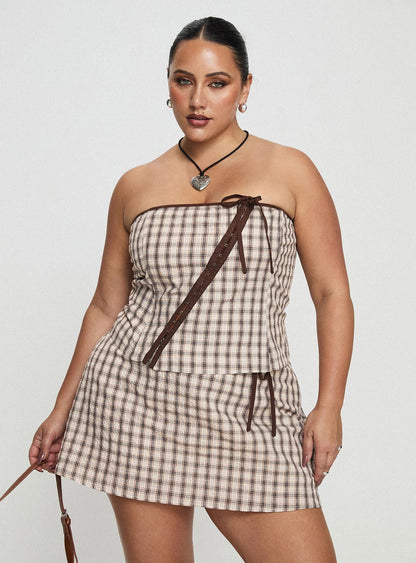 Be My Baby Top Plaid Curve