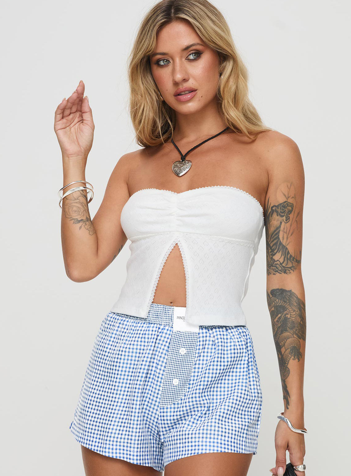 Brekke Strapless Top White