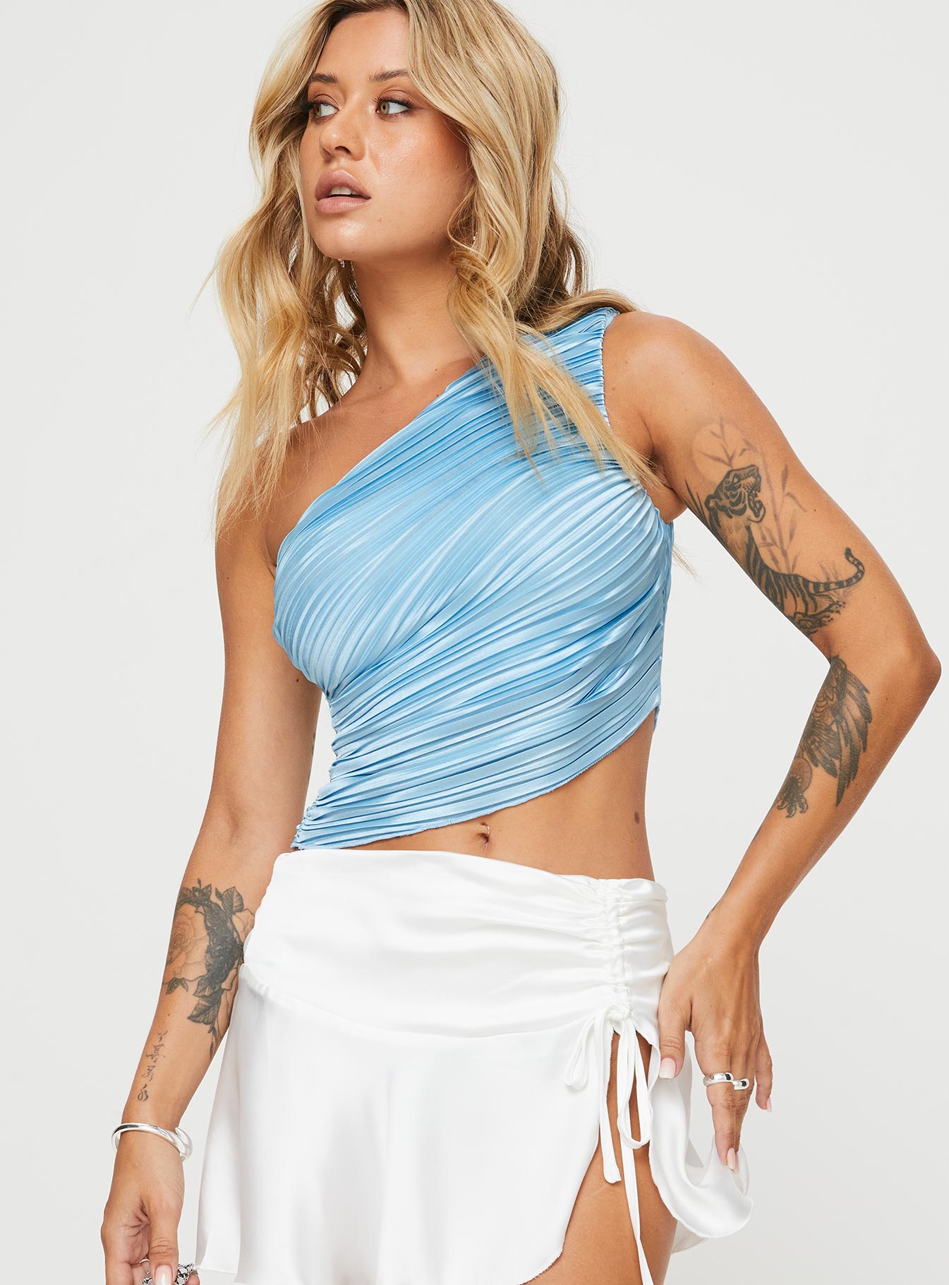 Brinstead One Shoulder Top Blue