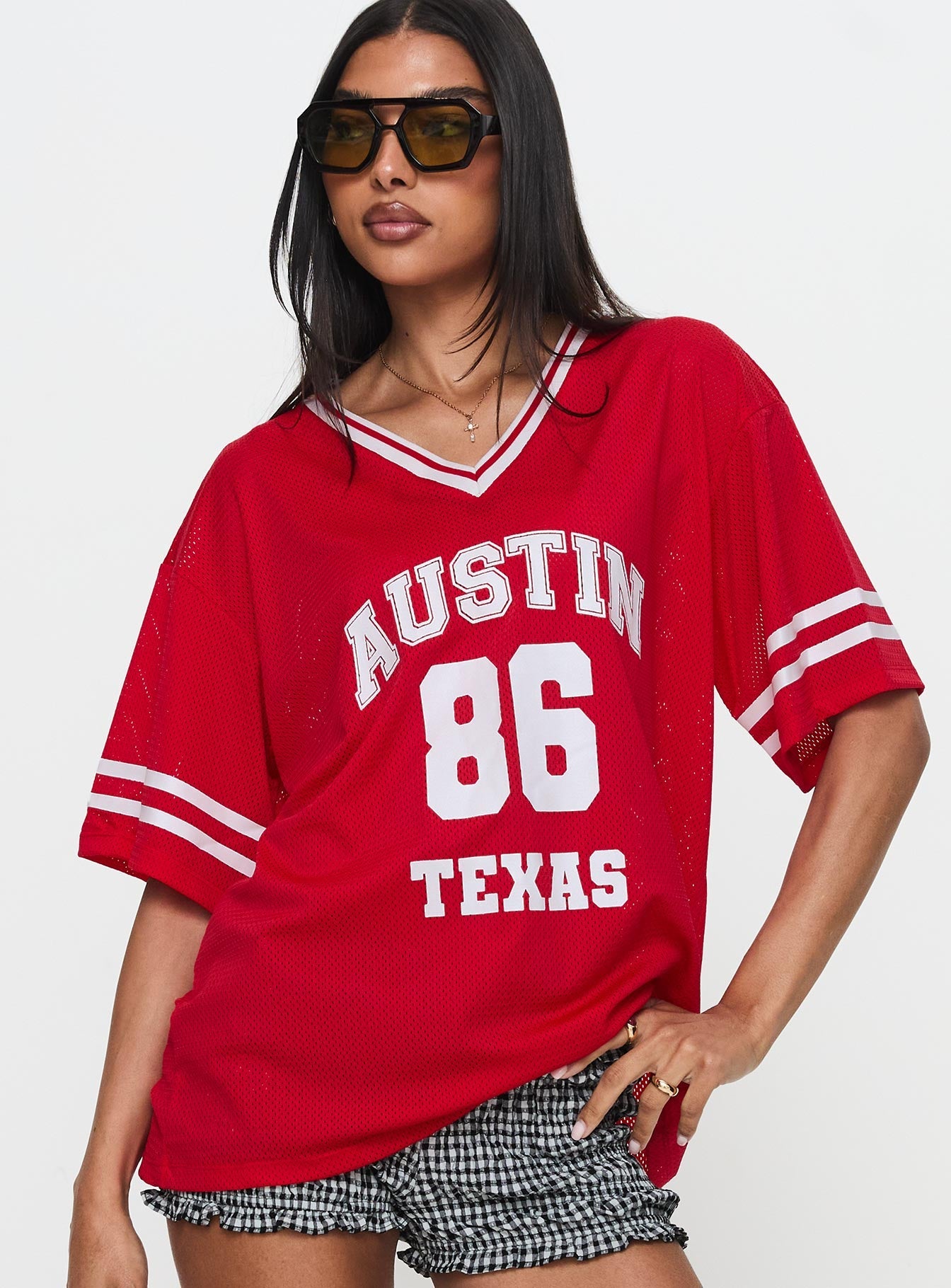 Austin Texas Sports Jersey Top Red