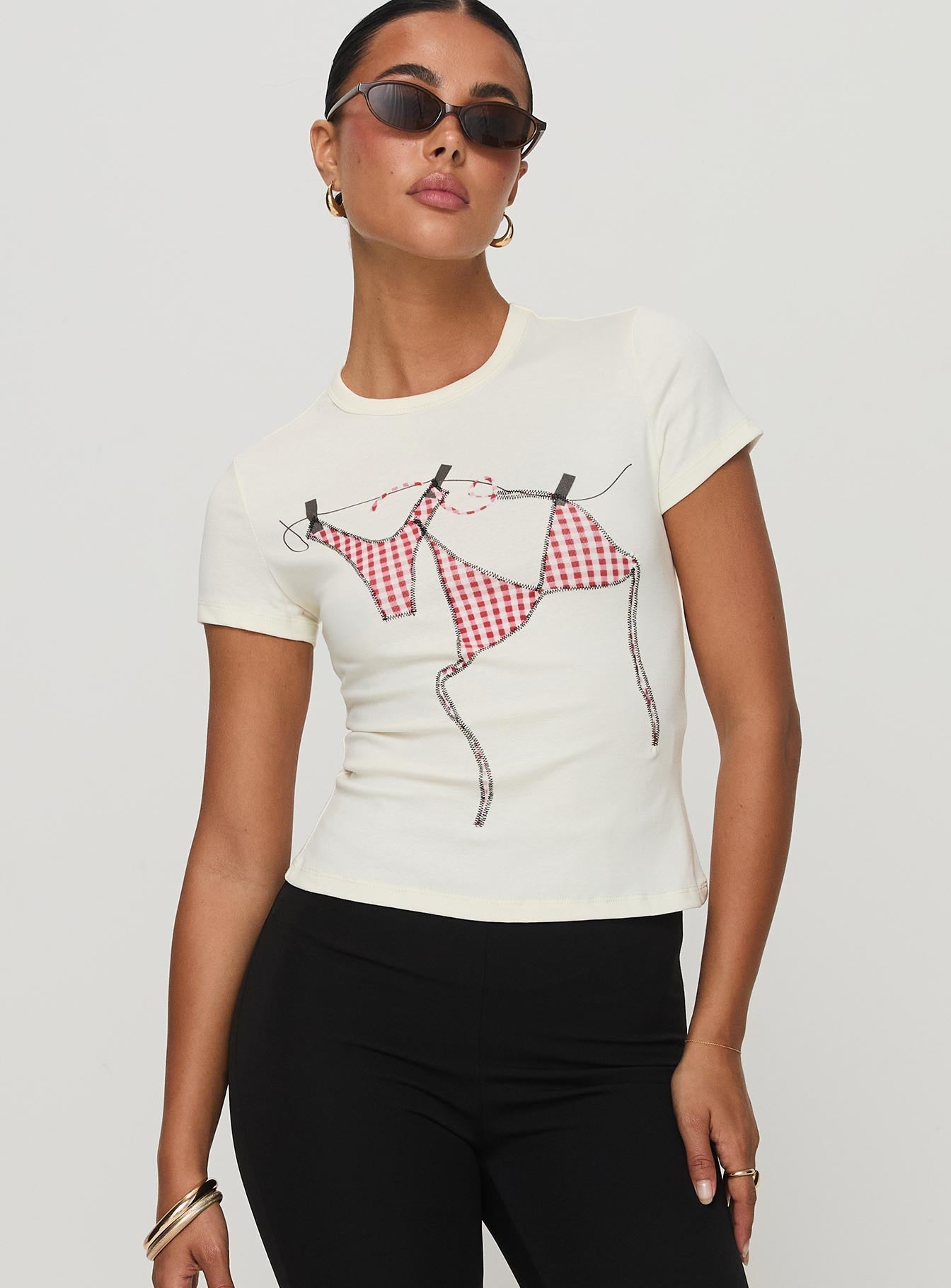 By The Seaside Graphic Top Cream