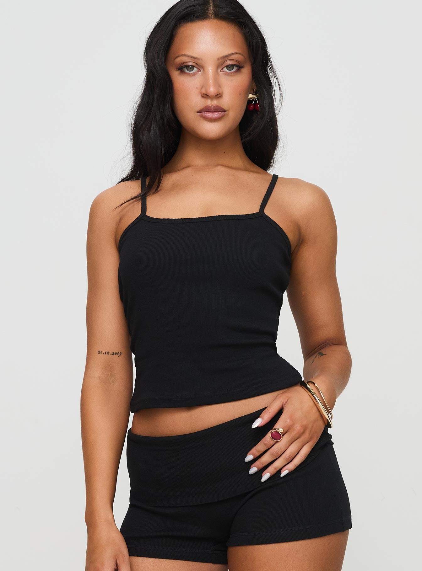 Baseline Rib Top Black