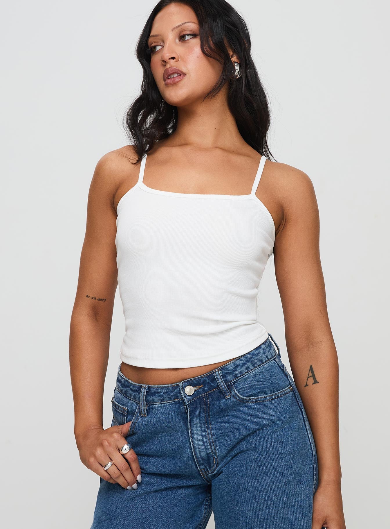 Baseline Rib Top White