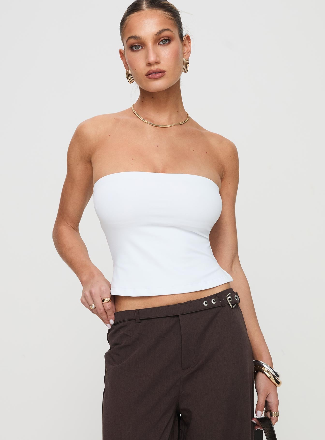 Aurorah Strapless Top White