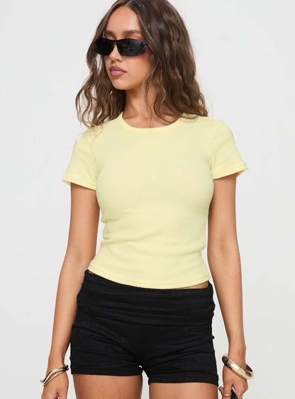 Baseline Scoop Rib Tee Yellow