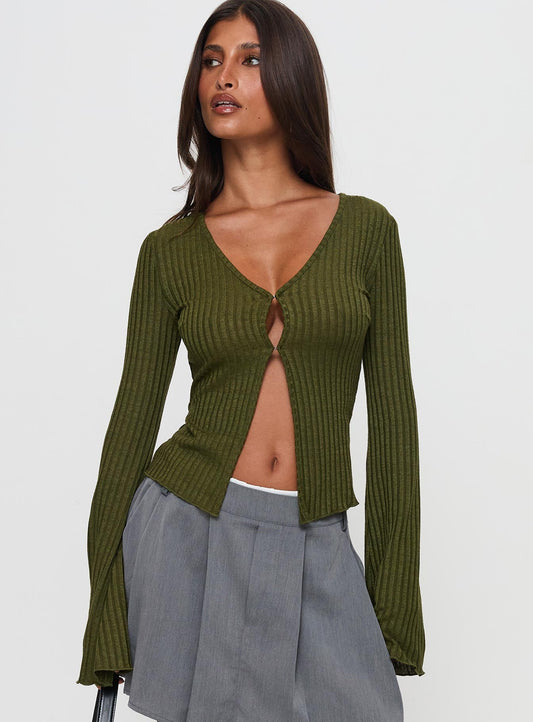 Allona Long Sleeve Top Green