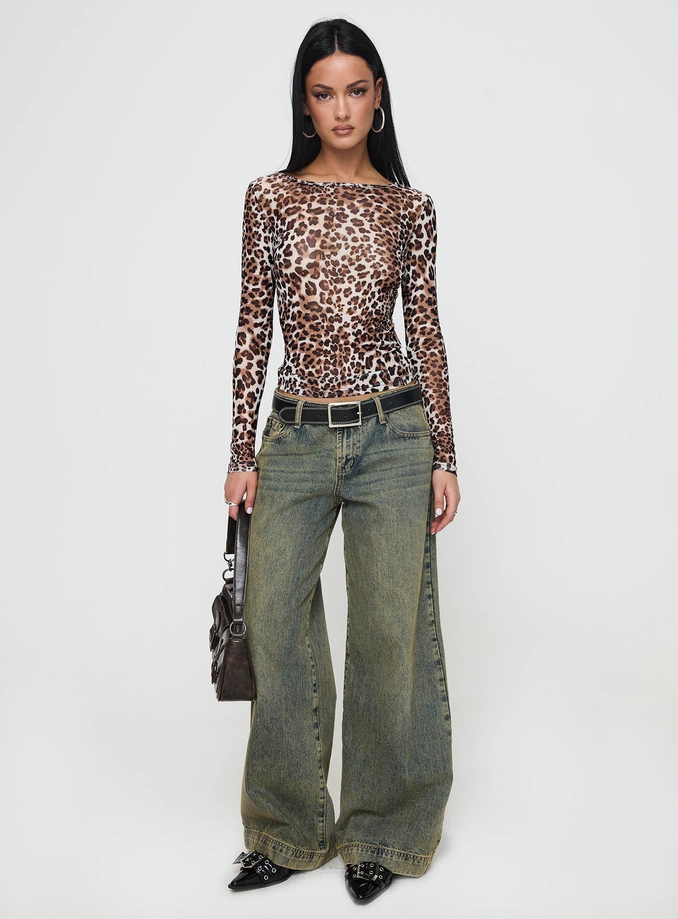 Believe Me Long Sleeve Top Leopard