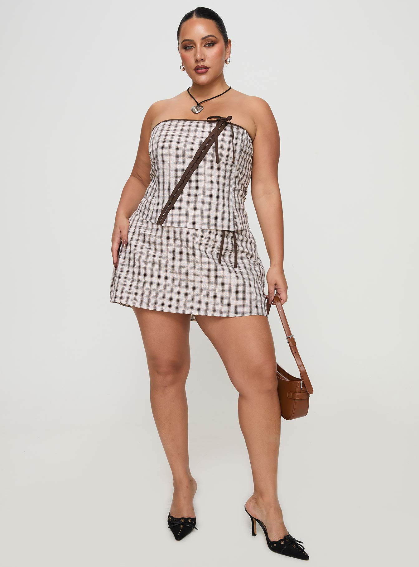 Be My Baby Top Plaid Curve