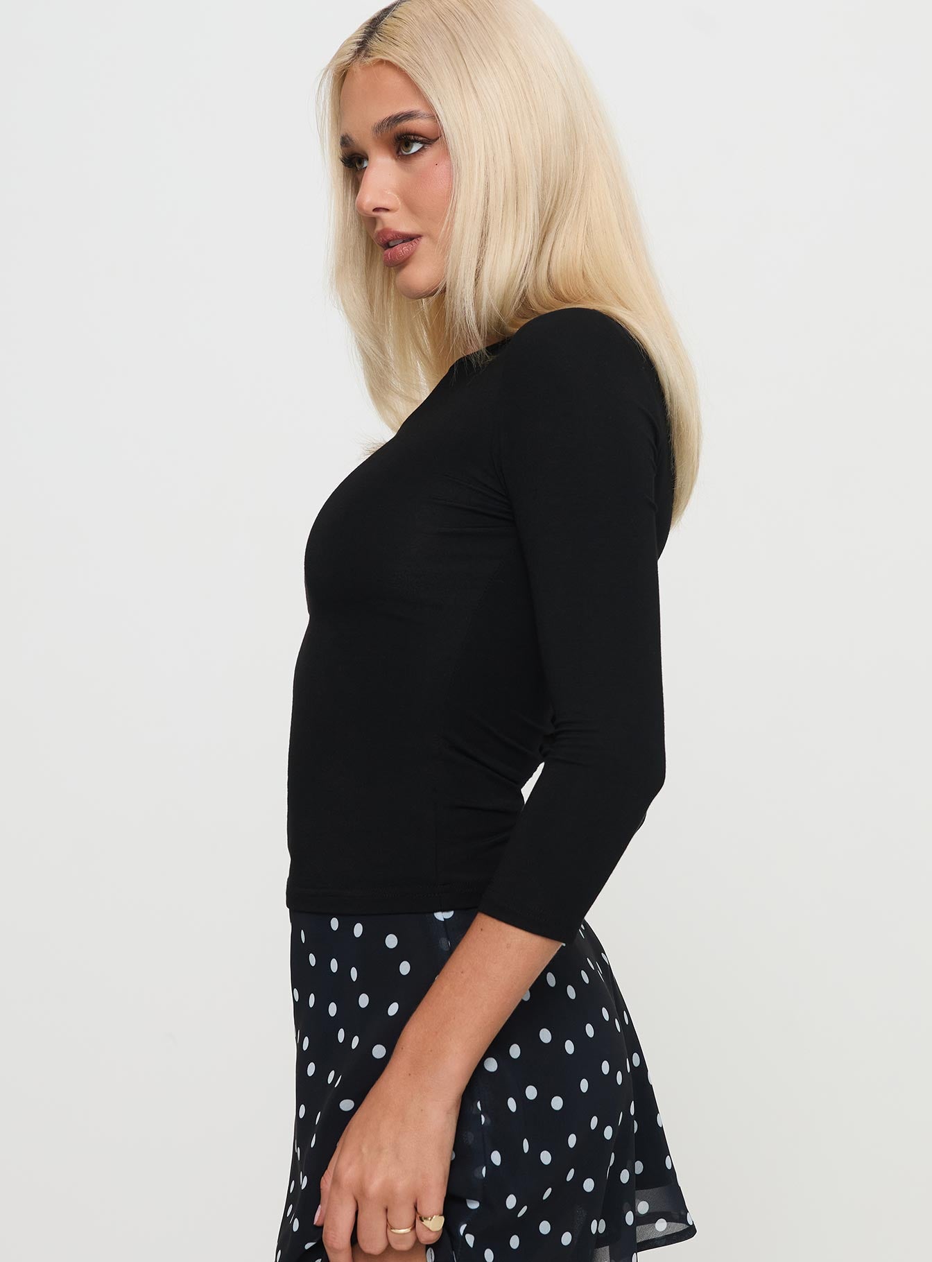 Alouette Long Sleeve Top Black