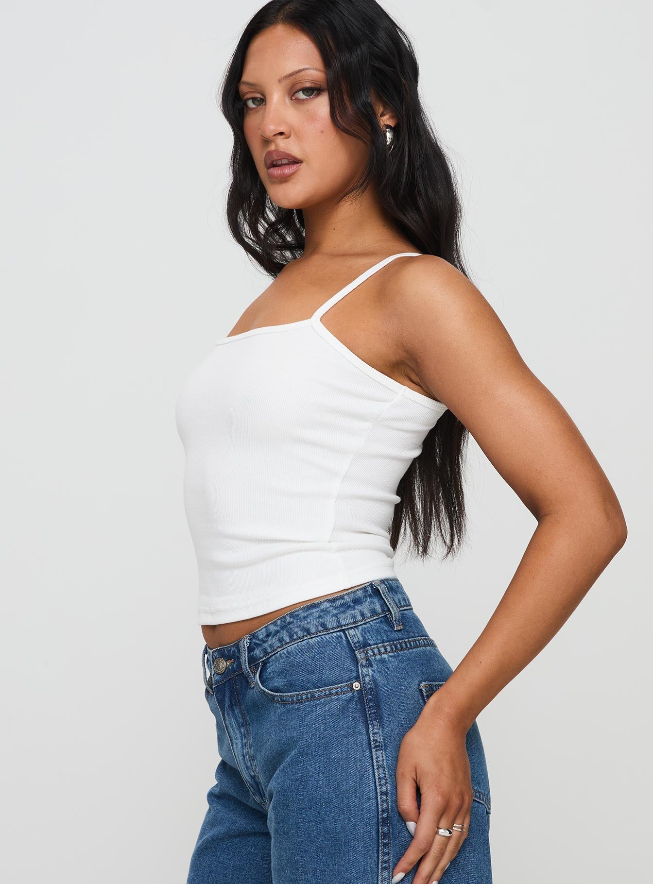 Baseline Rib Top White