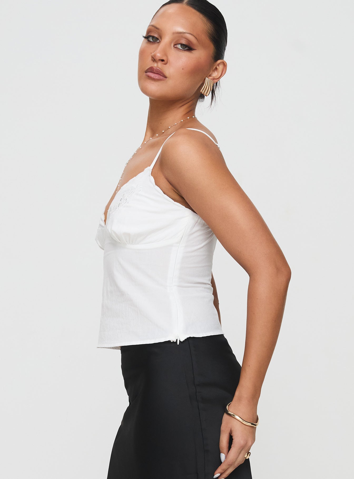 Aruba Embroidered Cami White