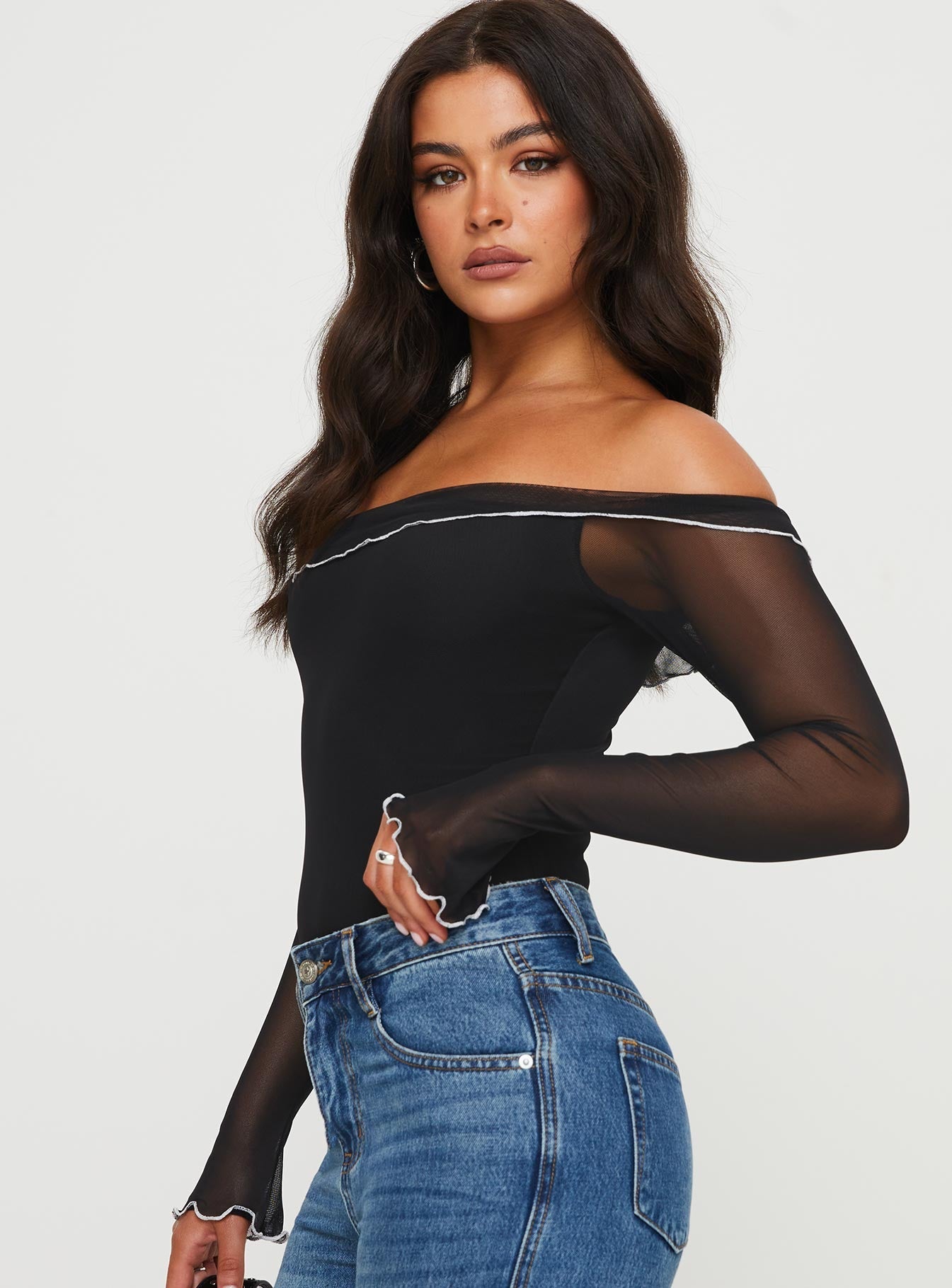 Arsema Off The Shoulder Bodysuit Black