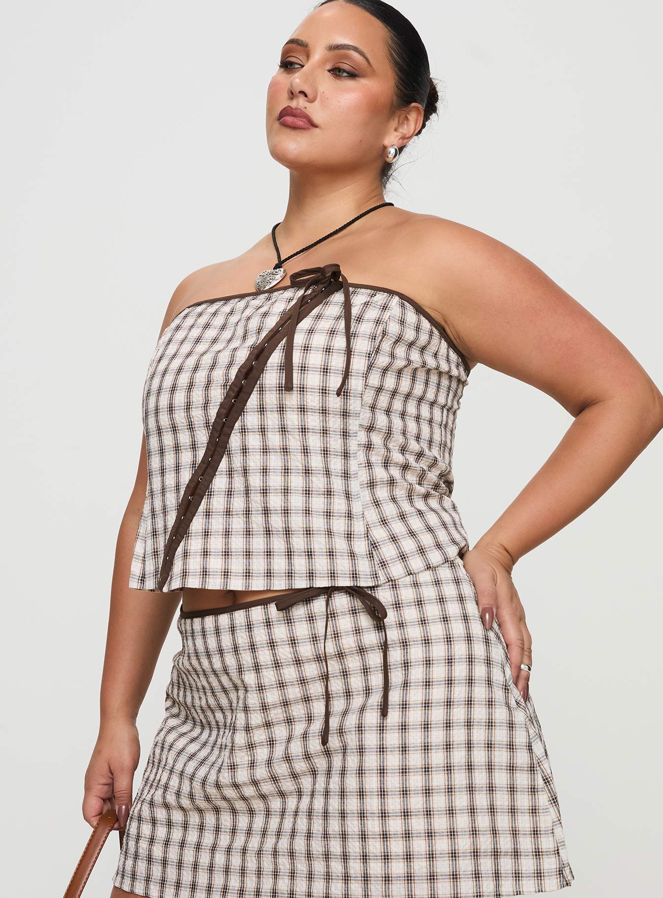 Be My Baby Top Plaid Curve