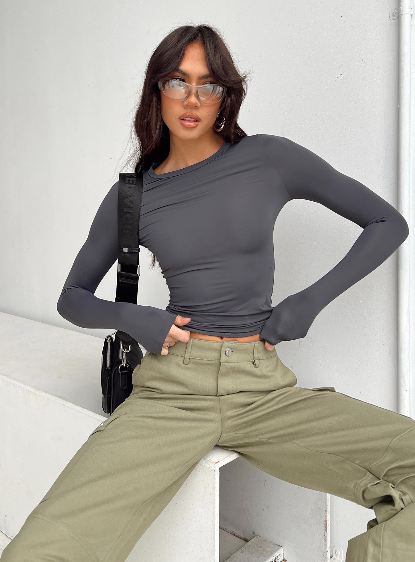 Arnim Long Sleeve Top Grey