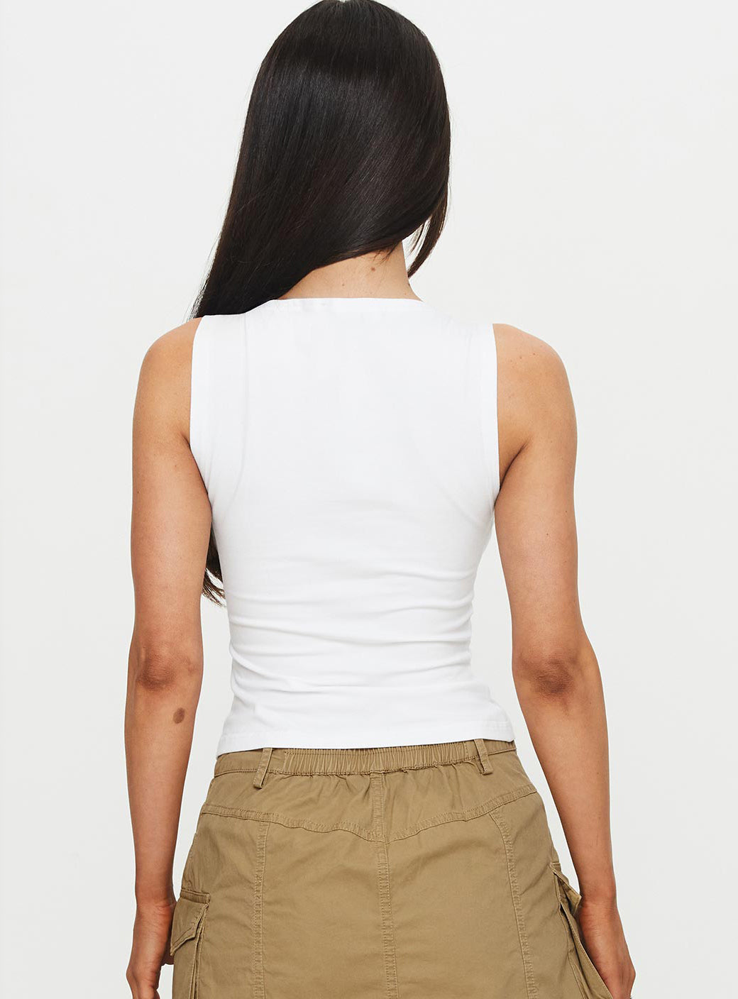 Bleeker High Neck Top White