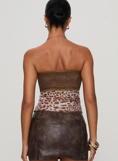 Art Deco Top Brown