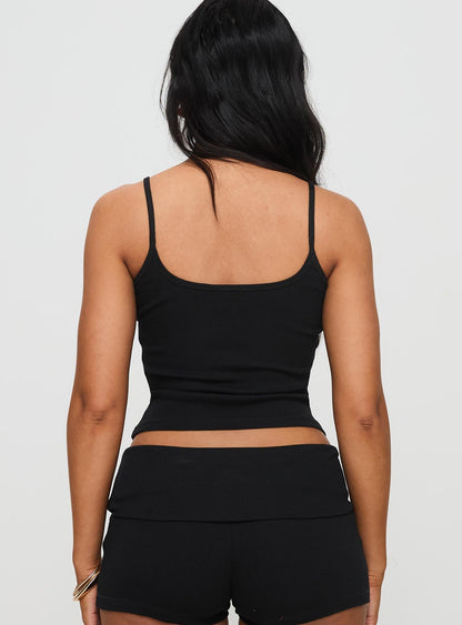 Baseline Rib Top Black