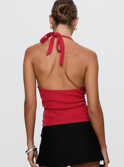 Allende Halter Top Red