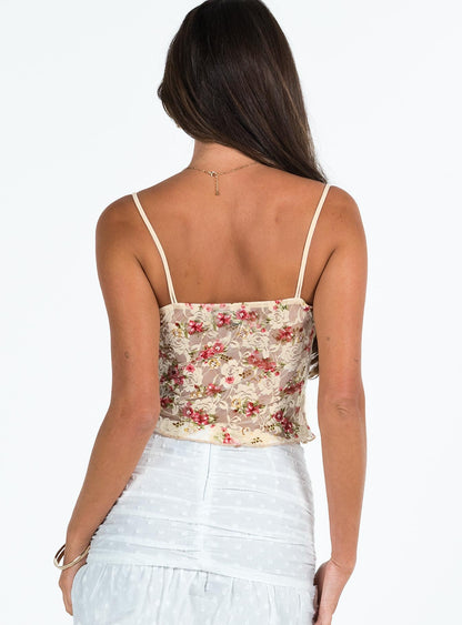 Amessa Lace Top Floral