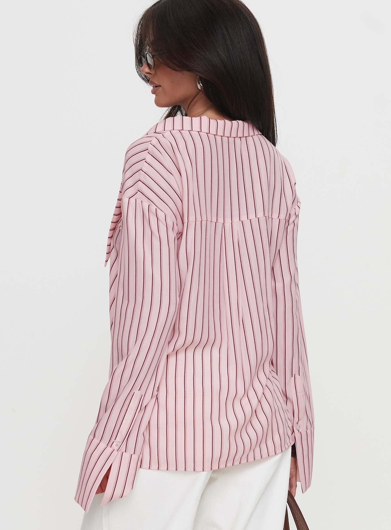 Calistoga Deep Collar Shirt Pink Stripe