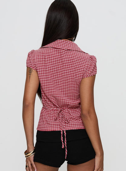 Arianwyn Top Red Check