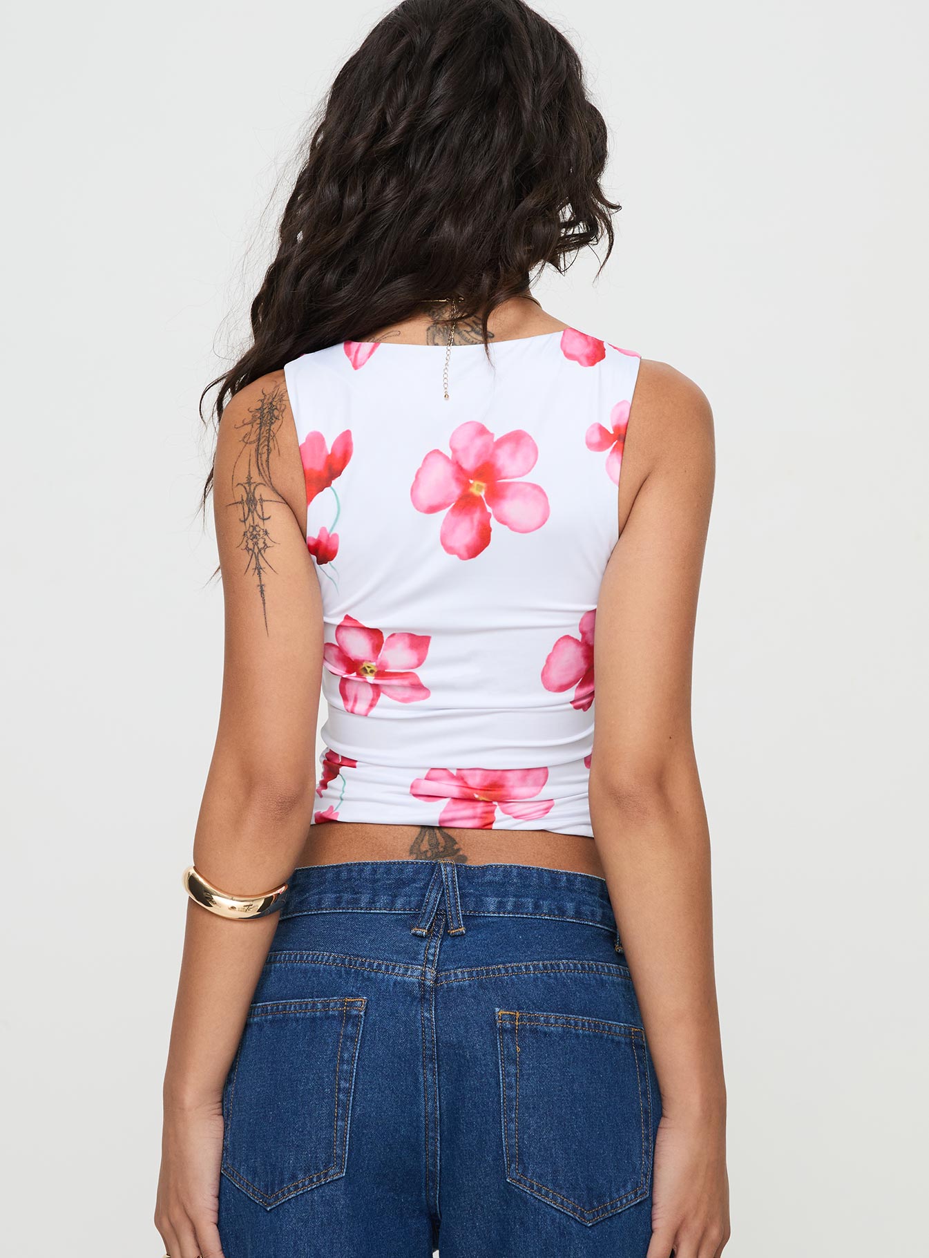 Back In Time Top White Floral