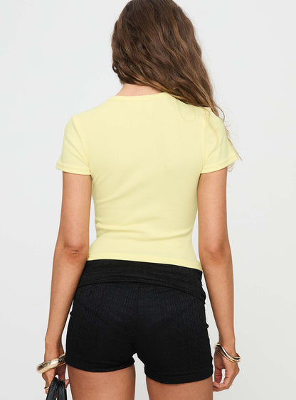 Baseline Scoop Rib Tee Yellow