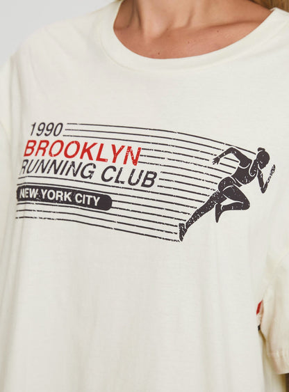 Brklyn Running Oversized Tee White