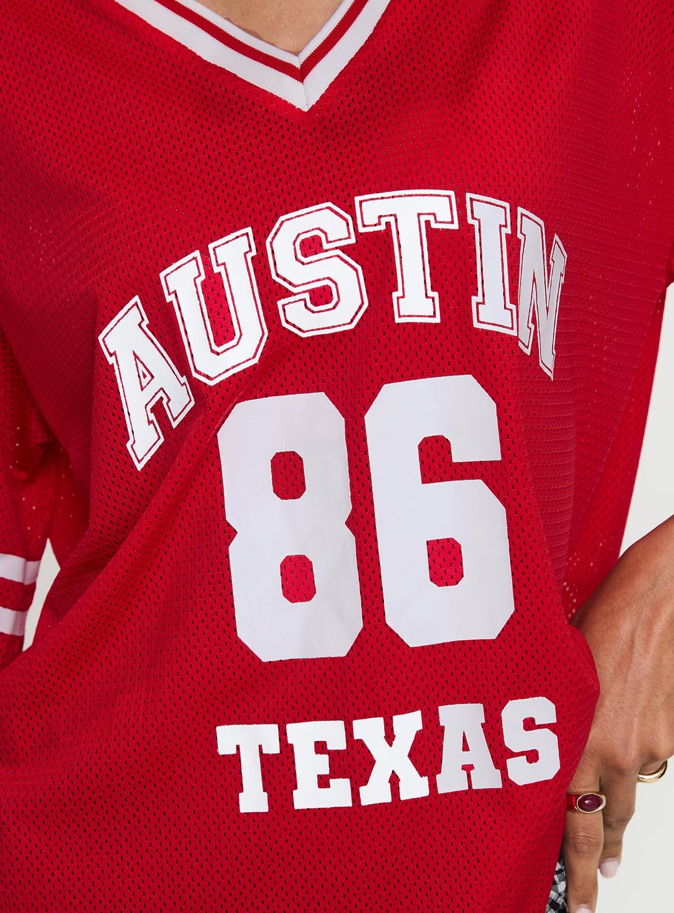 Austin Texas Sports Jersey Top Red