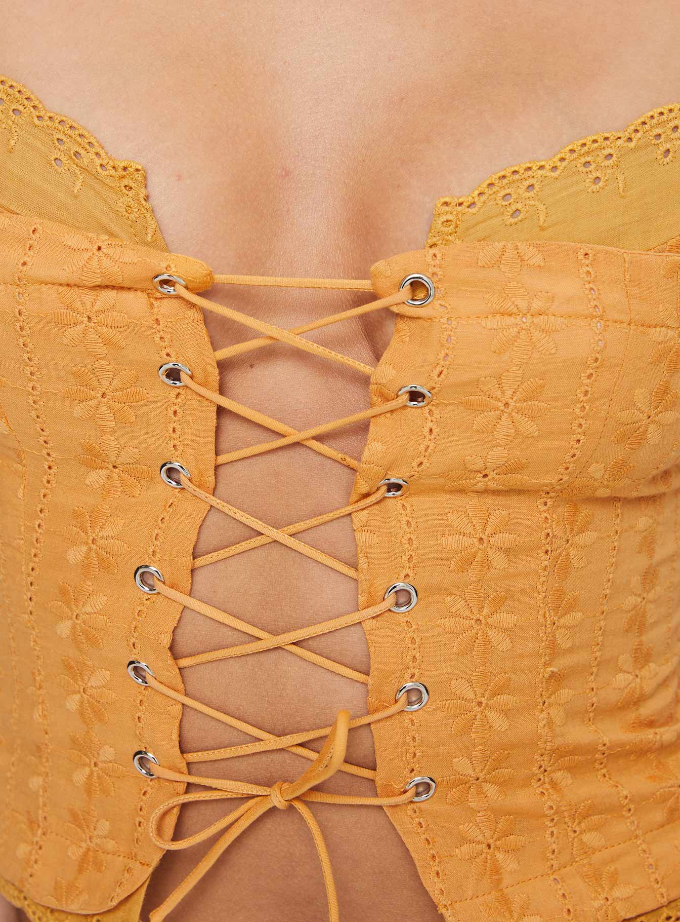 Amitri Lace Up Top Orange