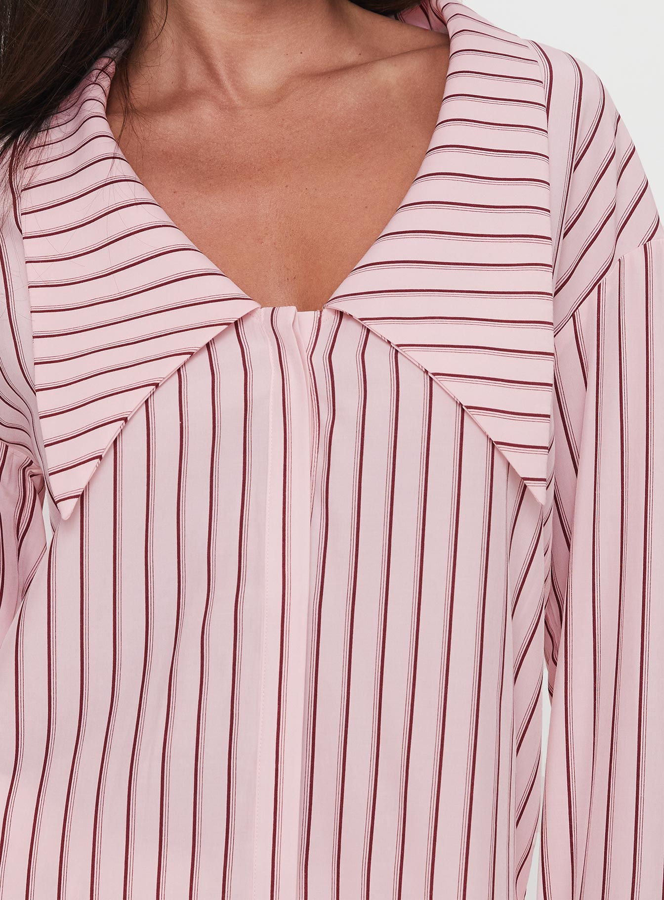 Calistoga Deep Collar Shirt Pink Stripe