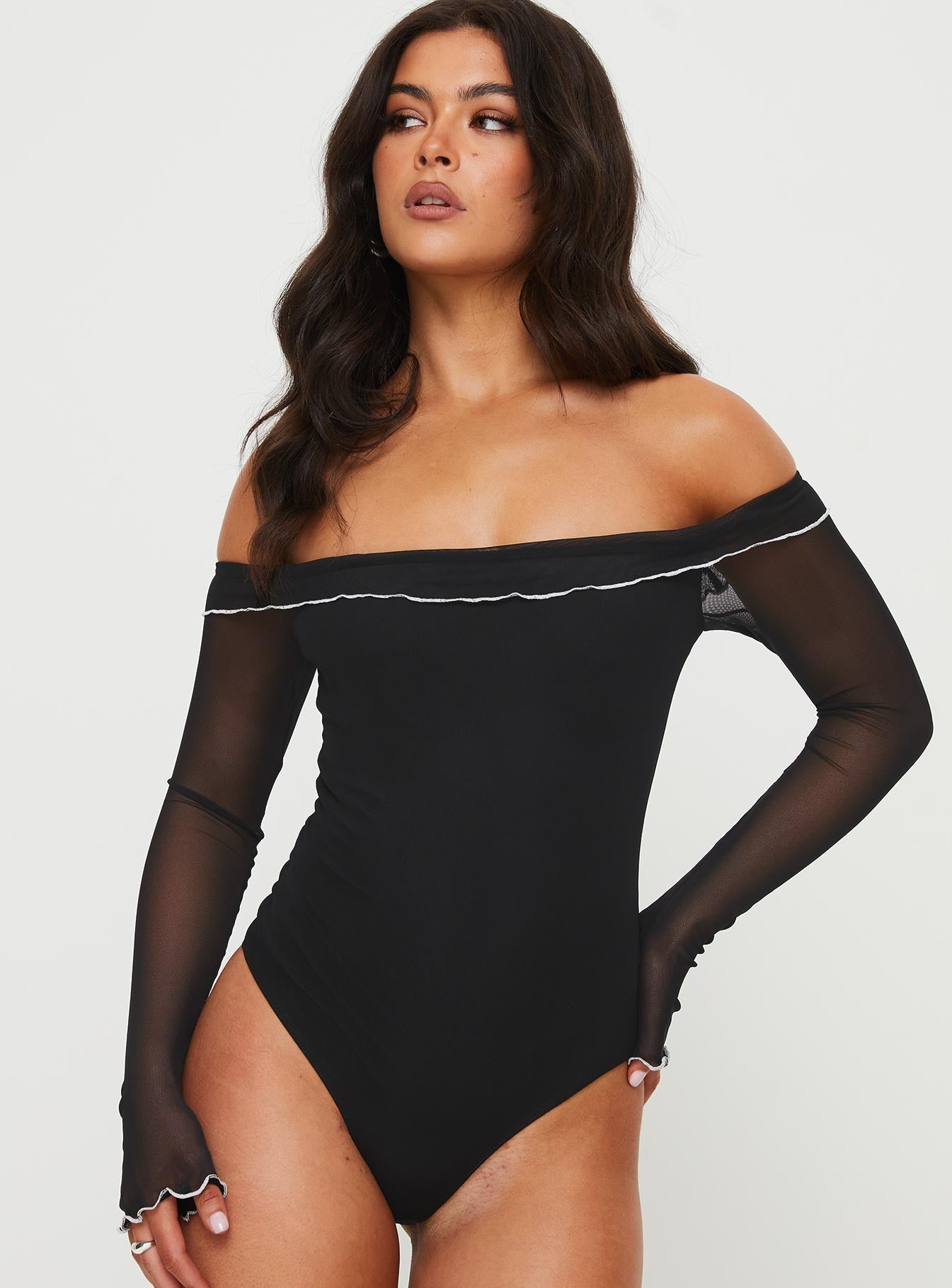 Arsema Off The Shoulder Bodysuit Black