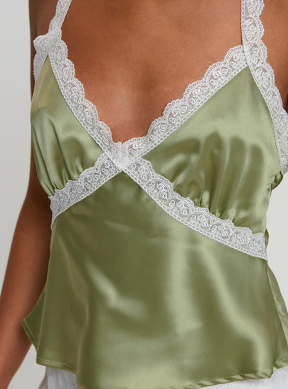 Bimbette Halter Cami Top Green