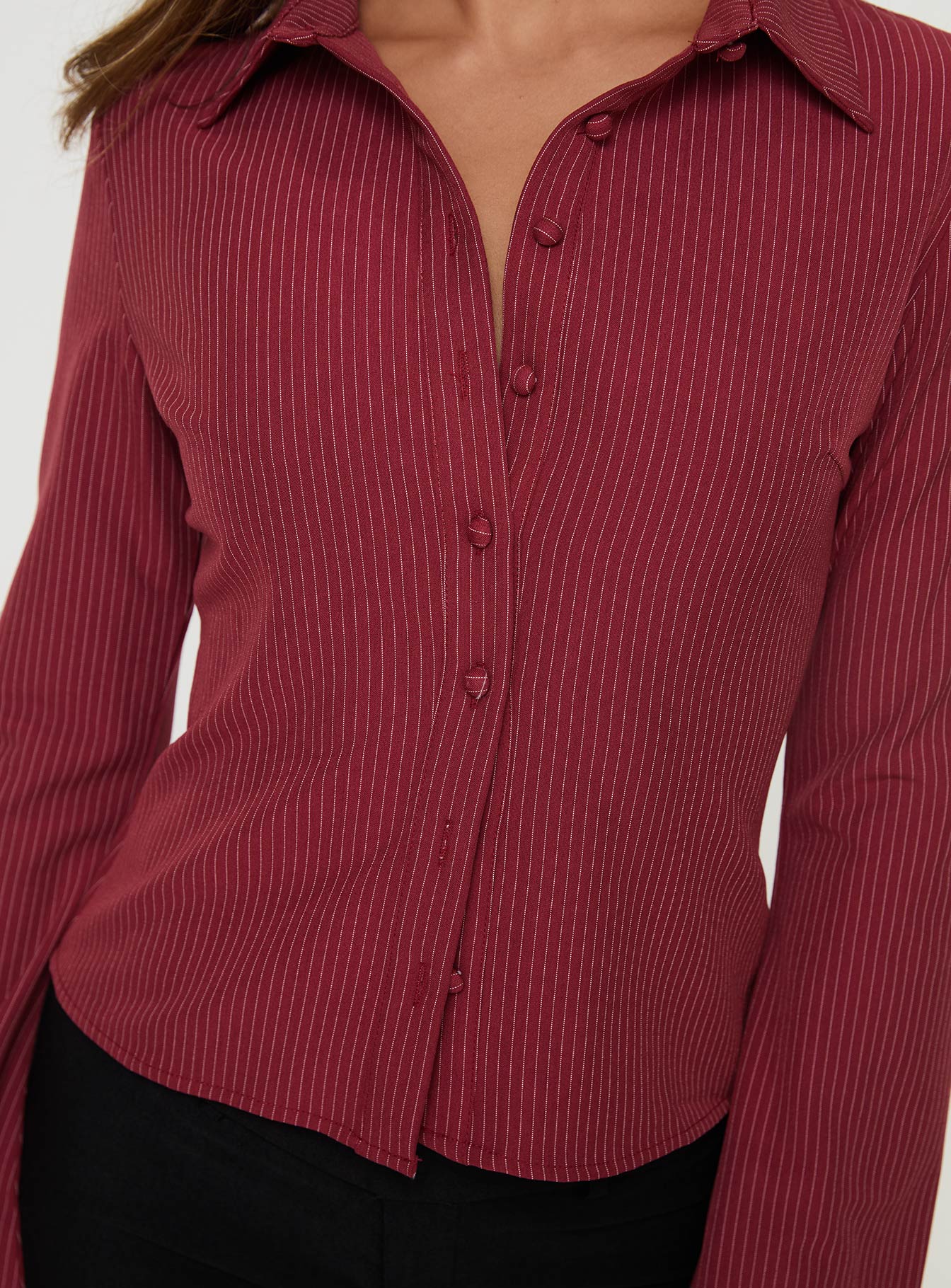 Anni Pinstripe Shirt Red