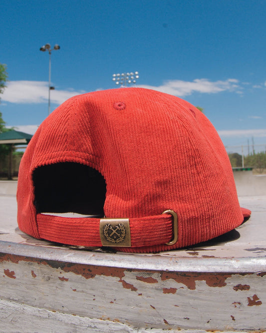 5-Panel Corduroy Party Crest Hat - Maroon