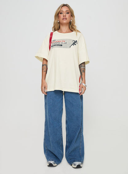 Brklyn Running Oversized Tee White