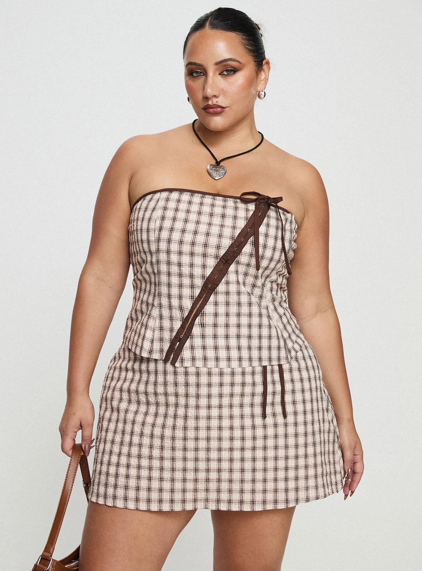 Be My Baby Top Plaid Curve