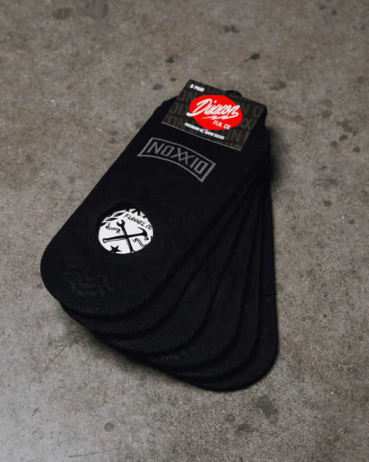 6pk Premium No Show Socks - Black