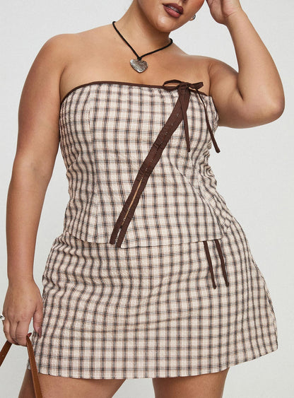 Be My Baby Top Plaid Curve