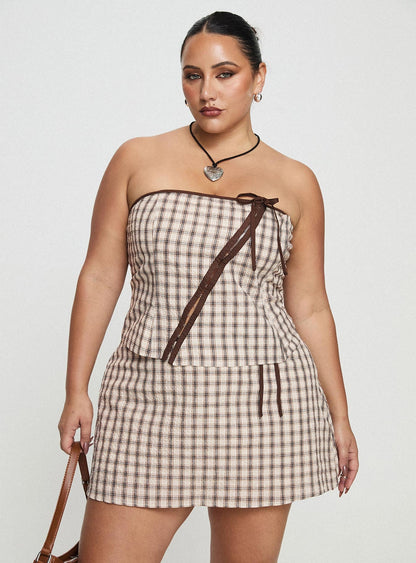 Be My Baby Top Plaid Curve