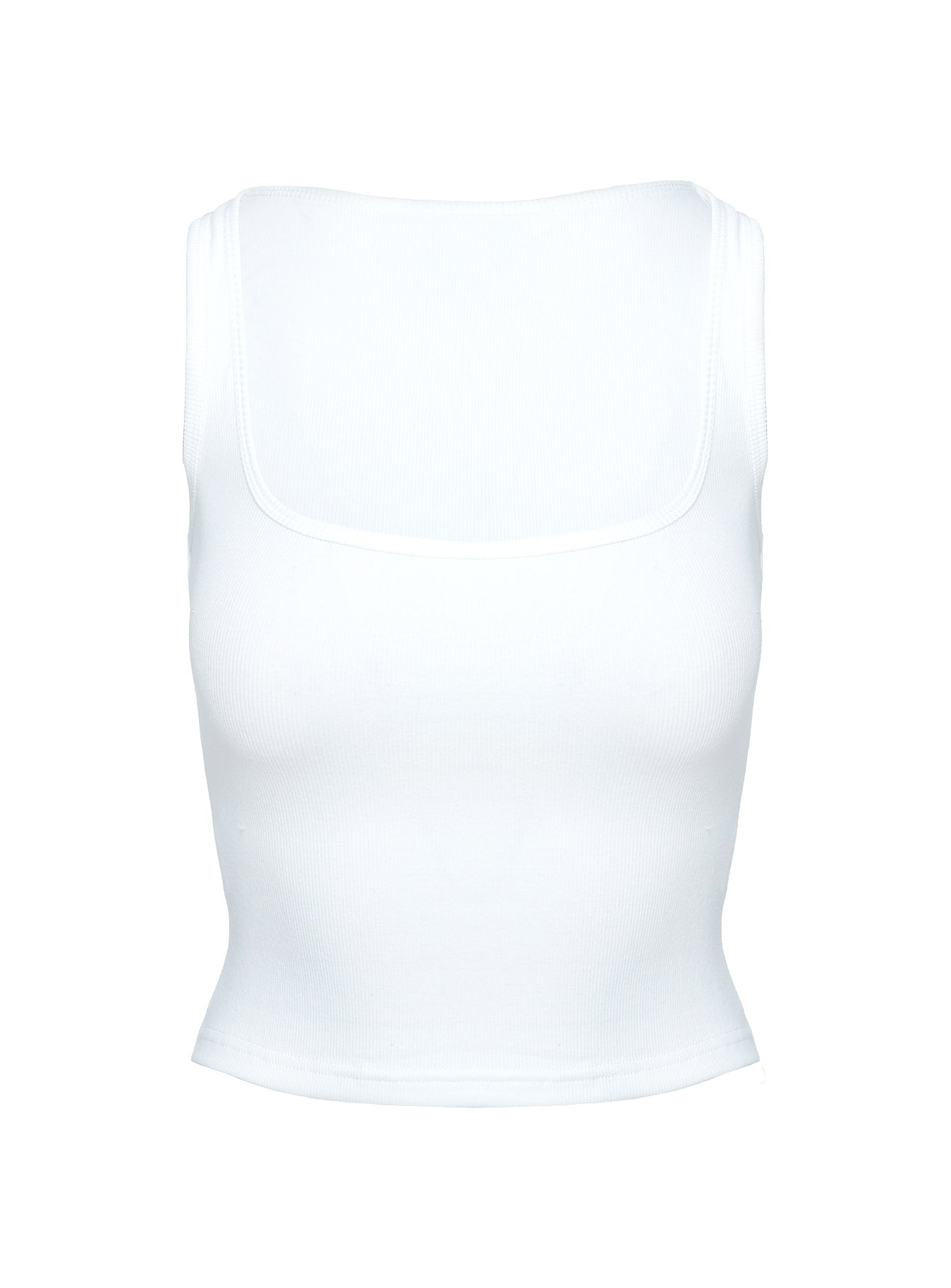 Baseline Square Neck Rib Tank Top White