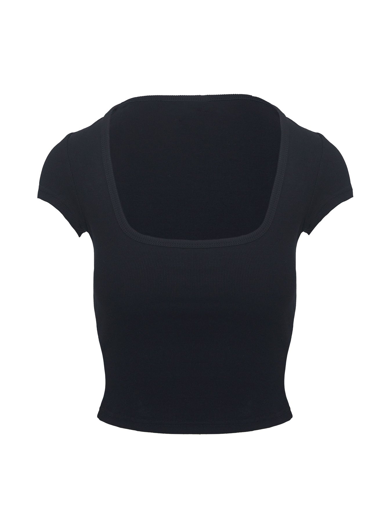 Baseline Square Neck Rib Top Black