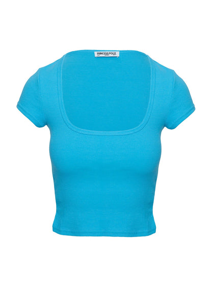 Baseline Square Neck Rib Top Blue