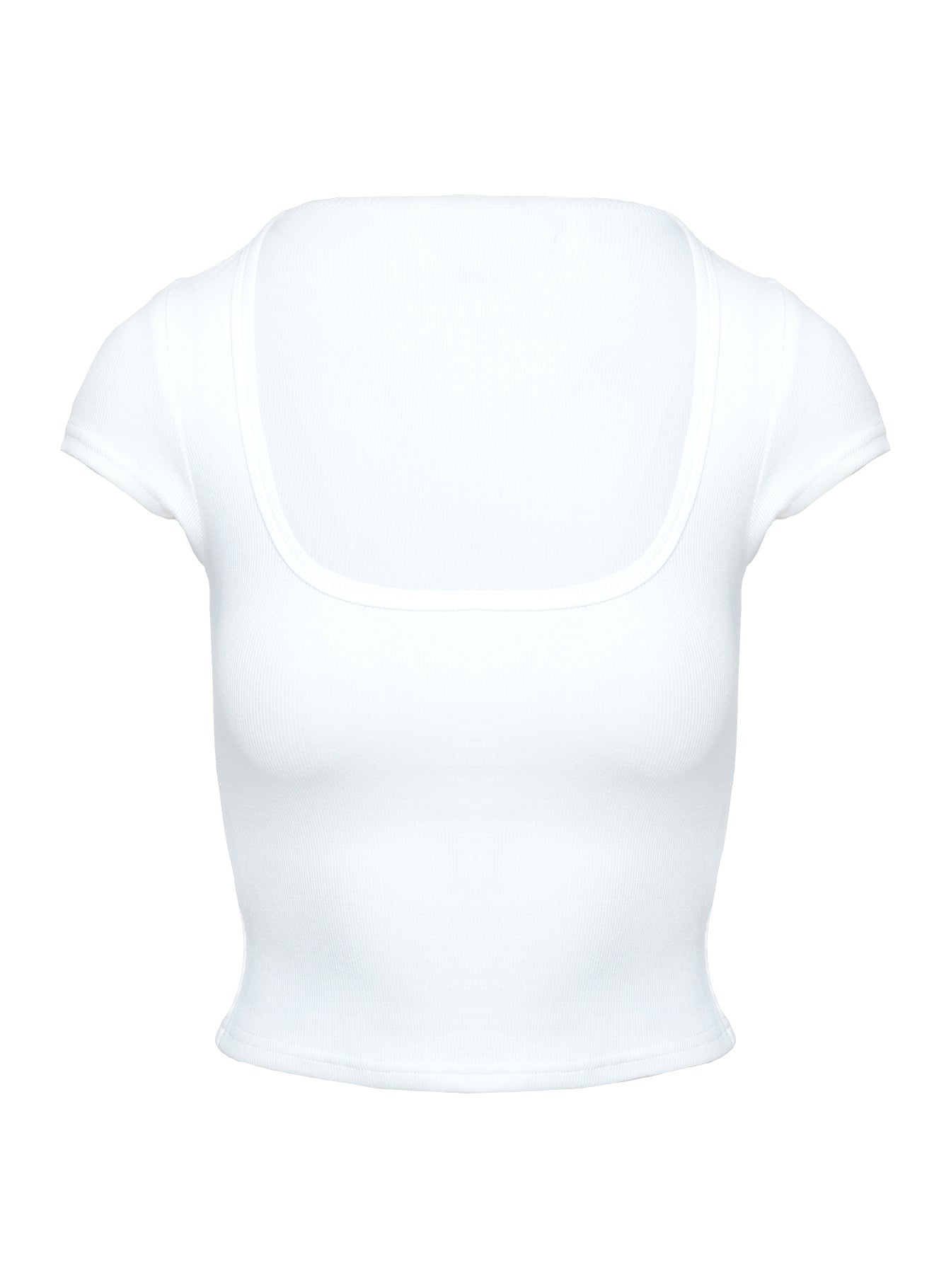 Baseline Square Neck Rib Top White