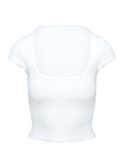 Baseline Square Neck Rib Top White