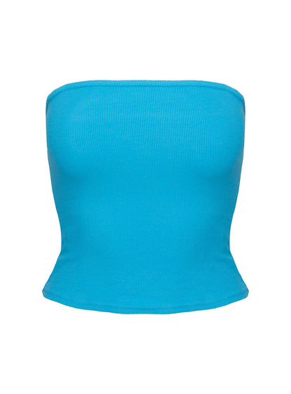 Baseline Strapless Rib Top Blue