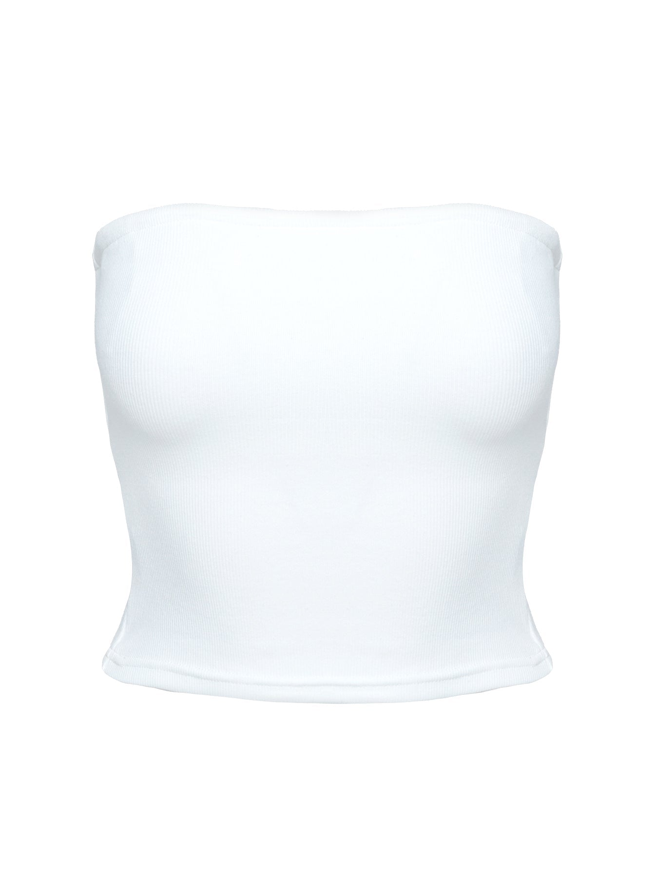 Baseline Strapless Rib Top White