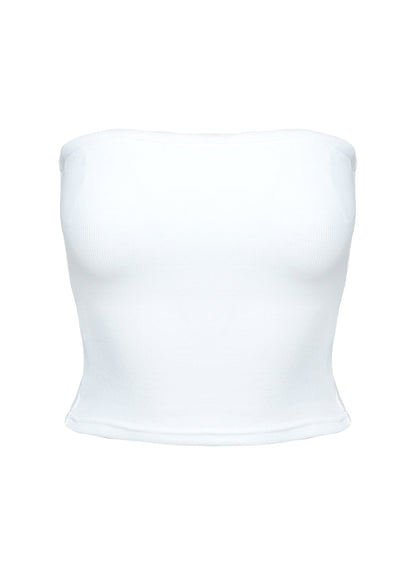 Baseline Strapless Rib Top White