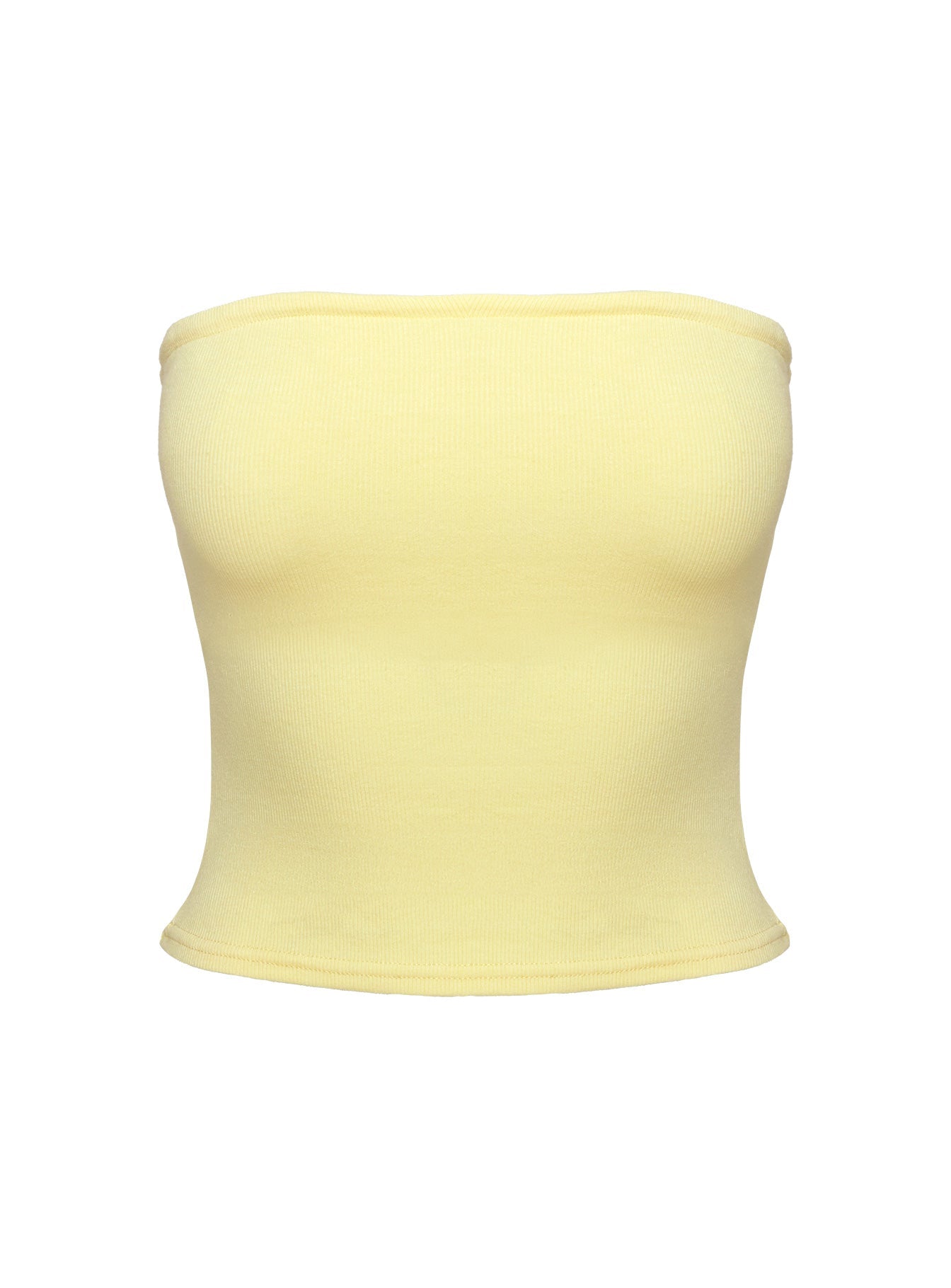 Baseline Strapless Rib Top Yellow